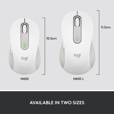 Logitech Signature M650 Wireless Mouse (hvit)
