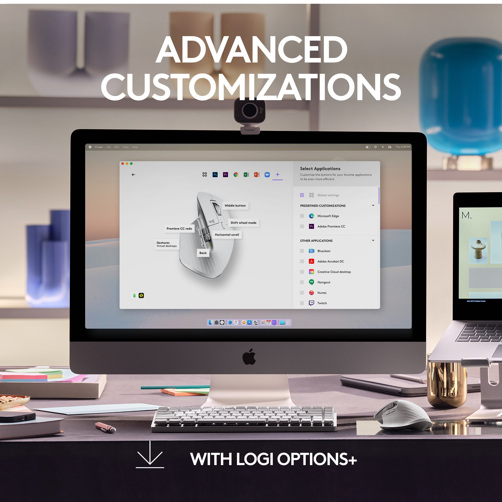 Logitech MX Master 3S for Mac trådløs mus (grå)