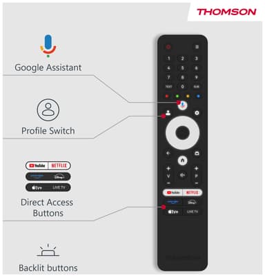 Thomson Google 43" QG4S14 4K QLED smart-TV (2024/sideføtter)