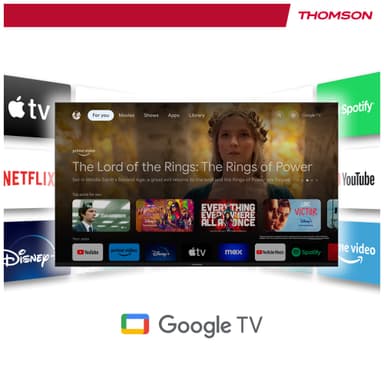 Thomson Google 43" QG4S14 4K QLED smart-TV (2024/sideføtter)
