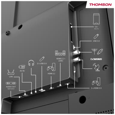 Thomson Google 65" QG4S14 4K QLED smart-TV (2024/sideføtter)