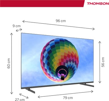 Thomson Google 43" QG4S14 4K QLED smart-TV (2024/sideføtter)