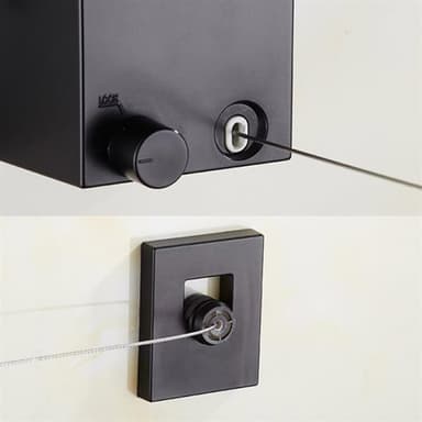 Uttrekkbar vaske-/tørkelinje med plassbesparende design - Svart
