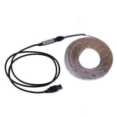 RGB LED loop USB med fjernkontroll - 5 meter vanntett