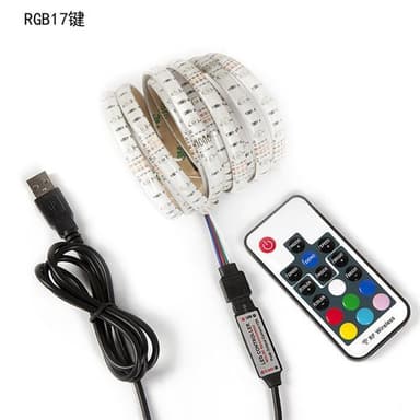 RGB LED loop USB med fjernkontroll - 5 meter vanntett