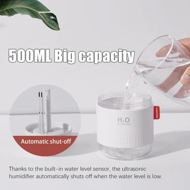 Ultralyd-luftfukter 500 ml med LED-belysning