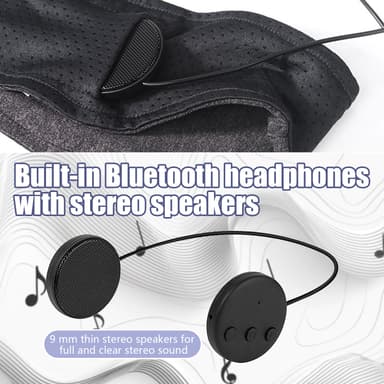 Pannebånd med Bluetooth-hodetelefoner og mikrofon Sort