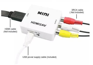 HDMI til AV / RCA signalomformer 1080p Hvit