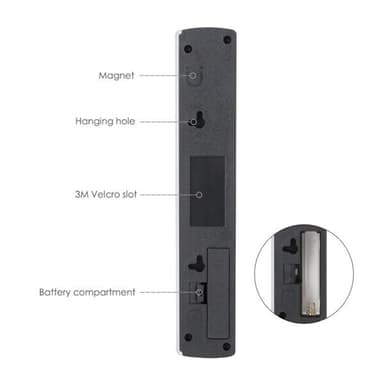 LED-vegglampe / garderobelys - Selvklebende
