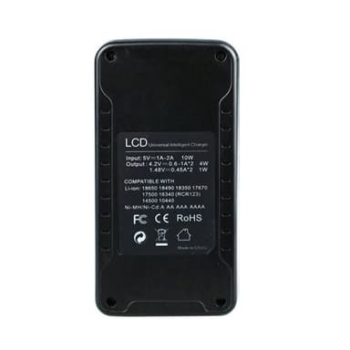 Batterilader med LCD-skjerm for 18650 / AA / AAA / 17670 mm batteri