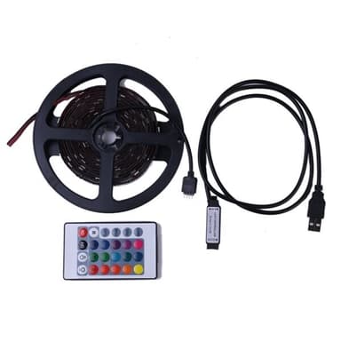 Led Slynge USB RGB farge Remote 24 knapper - 3 meter Vanntett