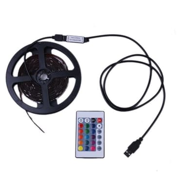 Led Slynge USB RGB farge Remote 24 knapper - 3 meter Vanntett