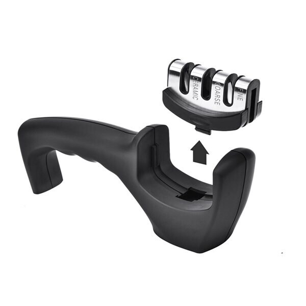 Knivsliper med 3 keramiske og diamantbelagte slipeskiver, bladbredde maks. 4 mm