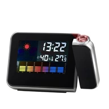 LED Projektor vekkerklokke med værstasjon / kalender