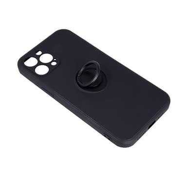 Etui med ringholder for iPhone 16 - Svart
