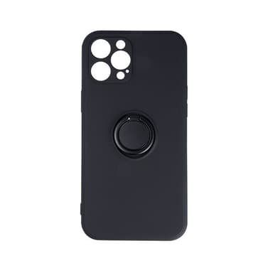 Etui med ringholder for iPhone 16 - Svart