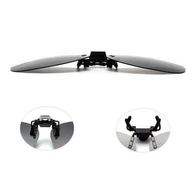 Aviator-solbriller med klips med svart glass og UV400-beskyttelse