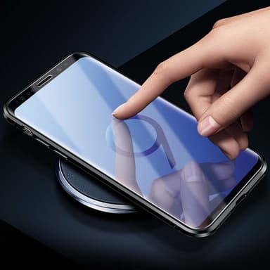 Samsung Galaxy S9 Plus-deksel med skjermbeskytter Svart