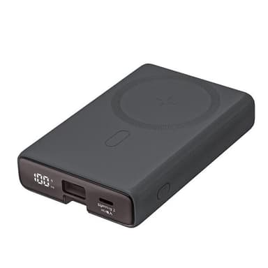 Joyroom Powerbank 10000 mAh med trådløs lading 20 W + Lightning - USB-C-kabel - Svart