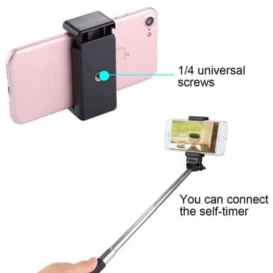 Universal mobilholder med kamerafeste / Selfiestick feste