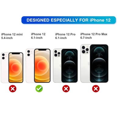 iPhone 12-deksel med kortholder i gjennomsiktig syntetisk gummi