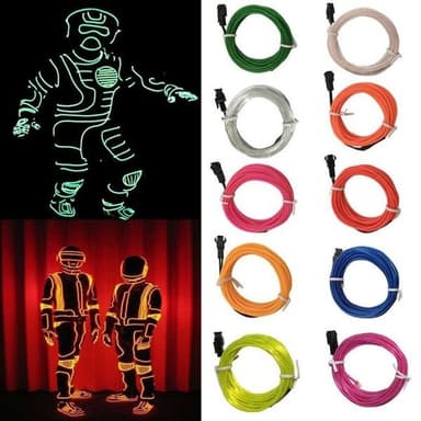 Batteridrevet Led Wire Neon Loop 3 meter - Cerise