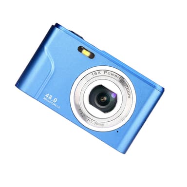 Digitalkamera med 48 MP, HD 1080p og 16x forstørring med 32GB minnekort Blå