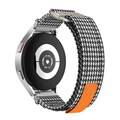 20 mm lerretsklokkerem for Samsung Galaxy Watch Active 1/2, Galaxy Watch 4 Svart + Hvit