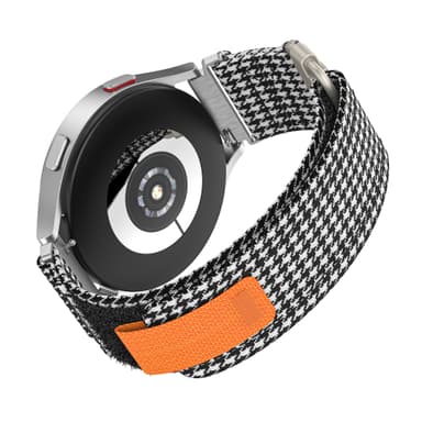 20 mm lerretsklokkerem for Samsung Galaxy Watch Active 1/2, Galaxy Watch 4 Svart + Hvit