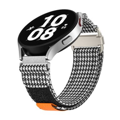 20 mm lerretsklokkerem for Samsung Galaxy Watch Active 1/2, Galaxy Watch 4 Svart + Hvit