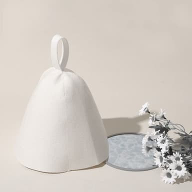 Badstuhatt laget av filtmateriale 2-pak Hvit