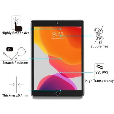 Skjermbeskyttelse til iPad 10.2"" 9H 2.5D Herdet Glassfilm