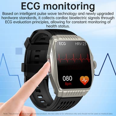 Smartklokke med søvnhjelp, EKG, Bluetooth-samtaler Grå