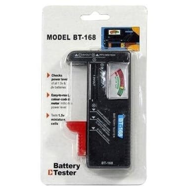 Bærbar batteritester for de vanligste batteritypene