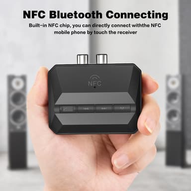 NÖRDIC Bluetooth Mottaker 5.3 RCA 3.5mm AUX med NFC MicroSD Kort USB Minne