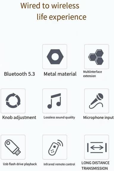 NÖRDIC Bluetooth 5.4 Audio Mottaker DAC Konverter USB Minne 3.5MM AUX RCA Coaxial