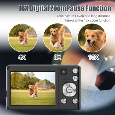 4K HD digitalkamera med stabilisering DC308 Sort