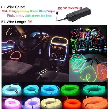Batteridrevet Led Glowstrip Neon Loop 3 meter - Blå