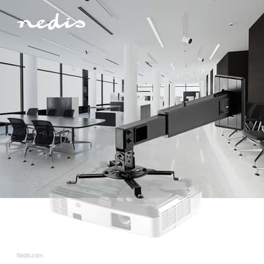 Nedis projektor Mount | Fullbevegelig | 15 kg | Roterbar | Tiltbar | Stål | Sort