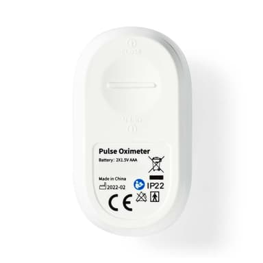 Nedis SmartLife Pulsoksymeter | Bluetooth® | OLED-Skjerm | Anti-bevegelse interferens / Auditiv alarm / Oksygenmetning (SpO2) / Perfusjonsindeks / Puls / Sensor med høy presisjon | Hvit
