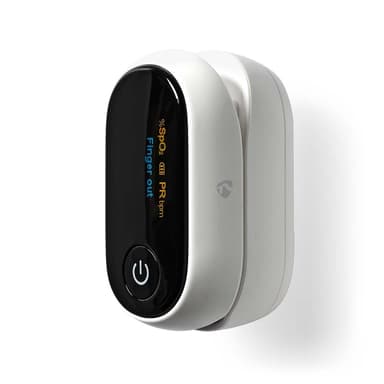 Nedis SmartLife Pulsoksymeter | Bluetooth® | OLED-Skjerm | Anti-bevegelse interferens / Auditiv alarm / Oksygenmetning (SpO2) / Perfusjonsindeks / Puls / Sensor med høy presisjon | Hvit