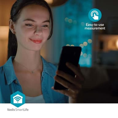 Nedis SmartLife Pulsoksymeter | Bluetooth® | OLED-Skjerm | Anti-bevegelse interferens / Auditiv alarm / Oksygenmetning (SpO2) / Perfusjonsindeks / Puls / Sensor med høy presisjon | Hvit