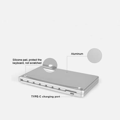 NÖRDIC Sammenleggbart Bluetooth-tastatur 66 taster US Layout Hvit