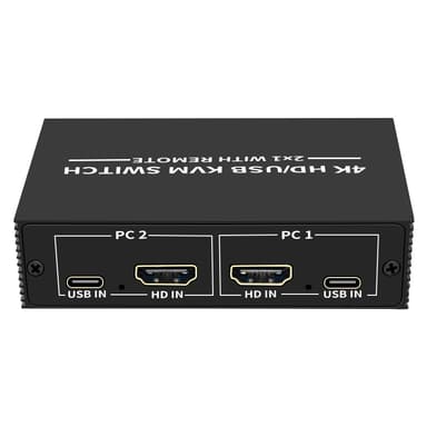 NÖRDIC KVM Switch 2 PC to 1 HDMI 2.0 and 4xUSB for Xbox, PS5, Laptop