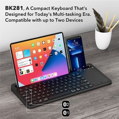 NÖRDIC Bluetooth-tastatur med pekeplate, amerikansk layout 78 taster