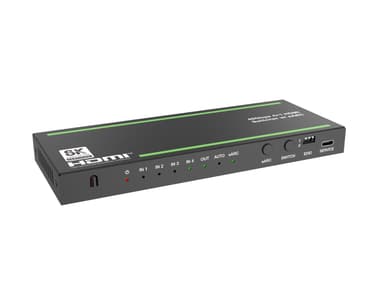 NÖRDIC 8K HDMI 2.1 eARC/ARC Switch og Extractor 4 til 1 Optisk SPDIF & Stereo CEC HDR Dolby Atmos, True HD, Digital Plus, DTS-HD Master