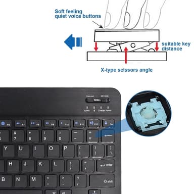 NÖRDIC Bluetooth 5.0-tastatur 78 taster IOS Android Windows US Layout