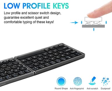 NÖRDIC Bluetooth-tastatur med touchpad US Layout 64taster MacOS, iOS, Windows, Android