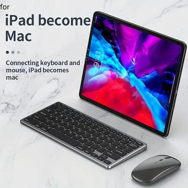 NÖRDIC trådløs Bluetooth og 2.4G mus og tastatursett amerikansk layout