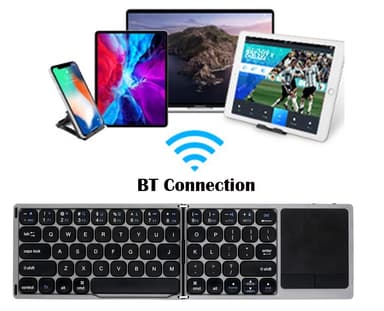 NÖRDIC Bluetooth-tastatur med touchpad US Layout 64taster MacOS, iOS, Windows, Android